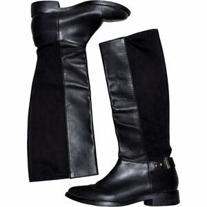 Cole Haan Adler Riding Boots Size 5.5 Black Leather Suede